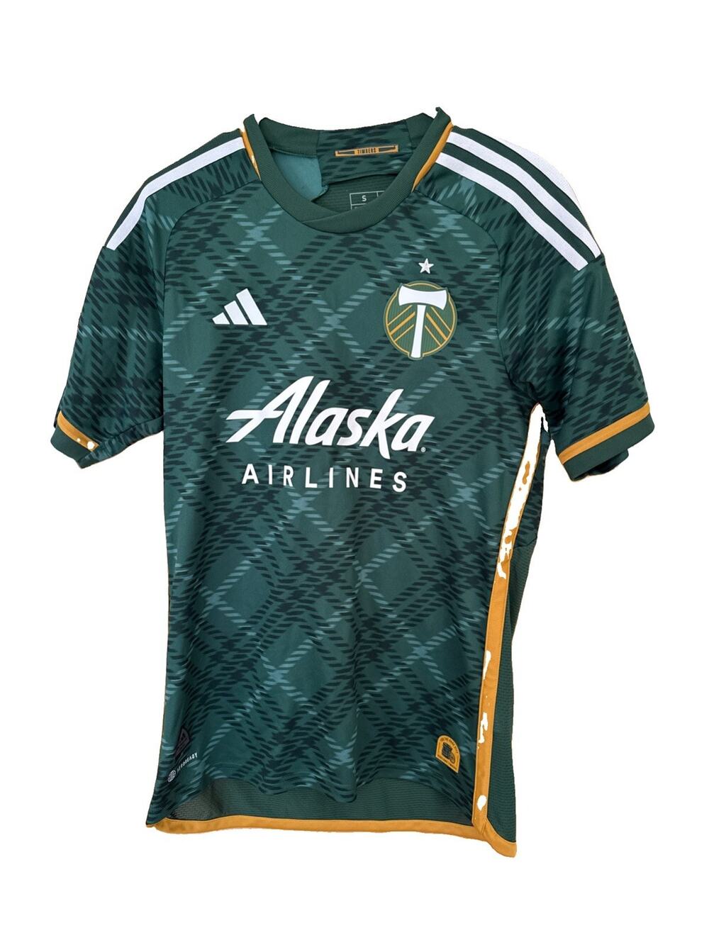Adidas Portland Timbers Jersey Mens Small S Green 2023/24 Home Plaid Soccer